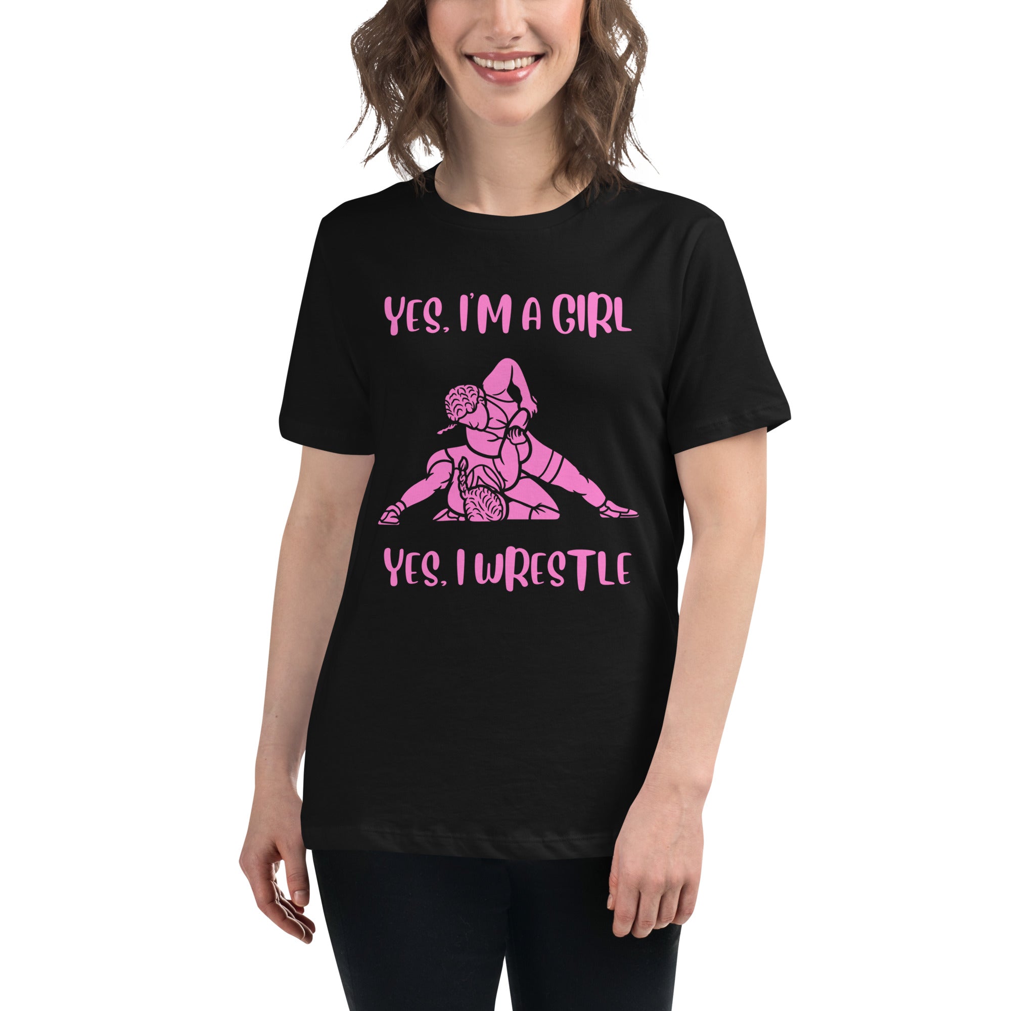 “Yes, I’m a girl. Yes, I Wrestle” Relaxed T-Shirt