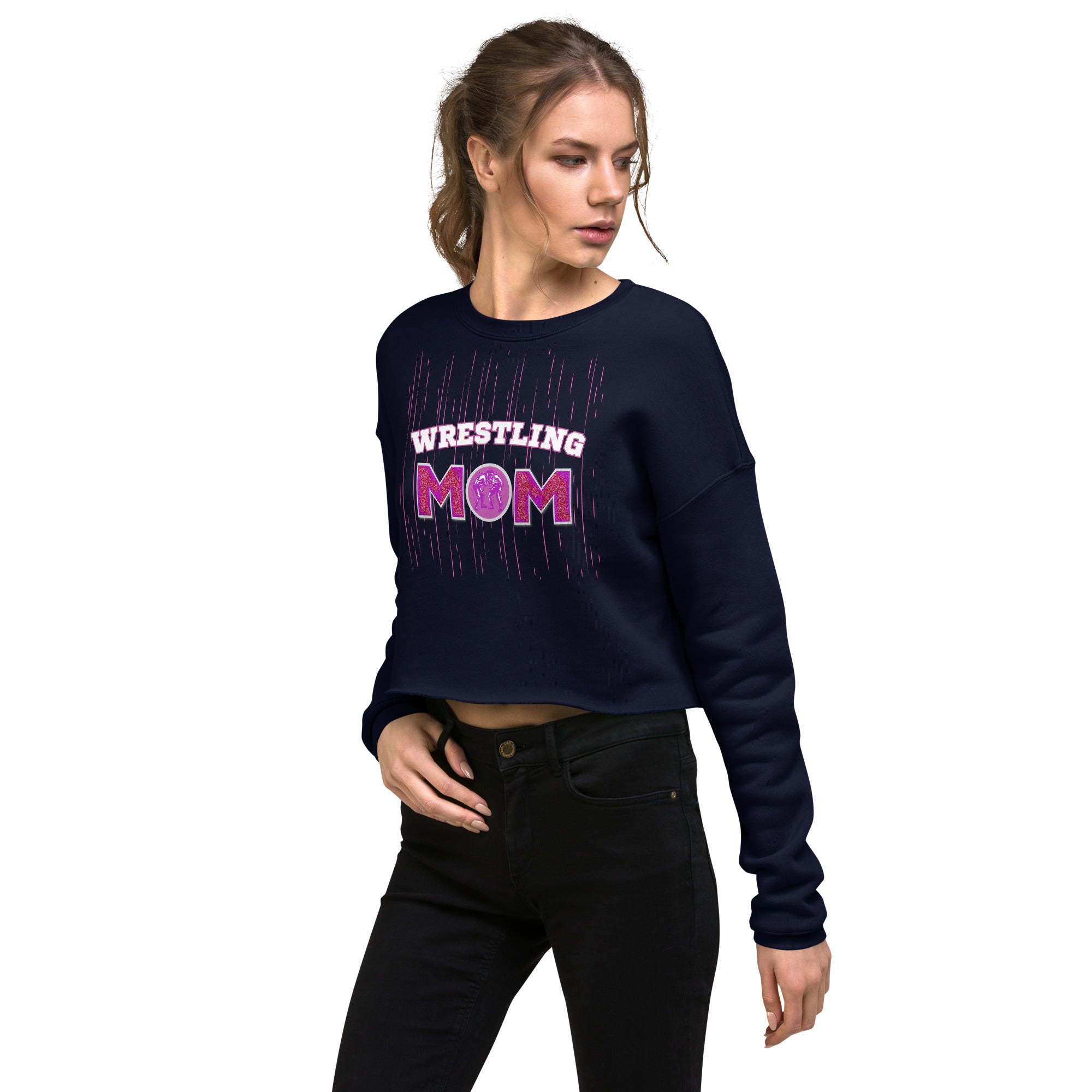 Wrestling Mom Crop Sweatshirt