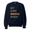 Load image into Gallery viewer, Eat Sleep Wrestle Repeat Crewneck Sweatshirt Iron Fist Wrestling crewneck, Sweatshirt, Unisex Premium Sweatshirt